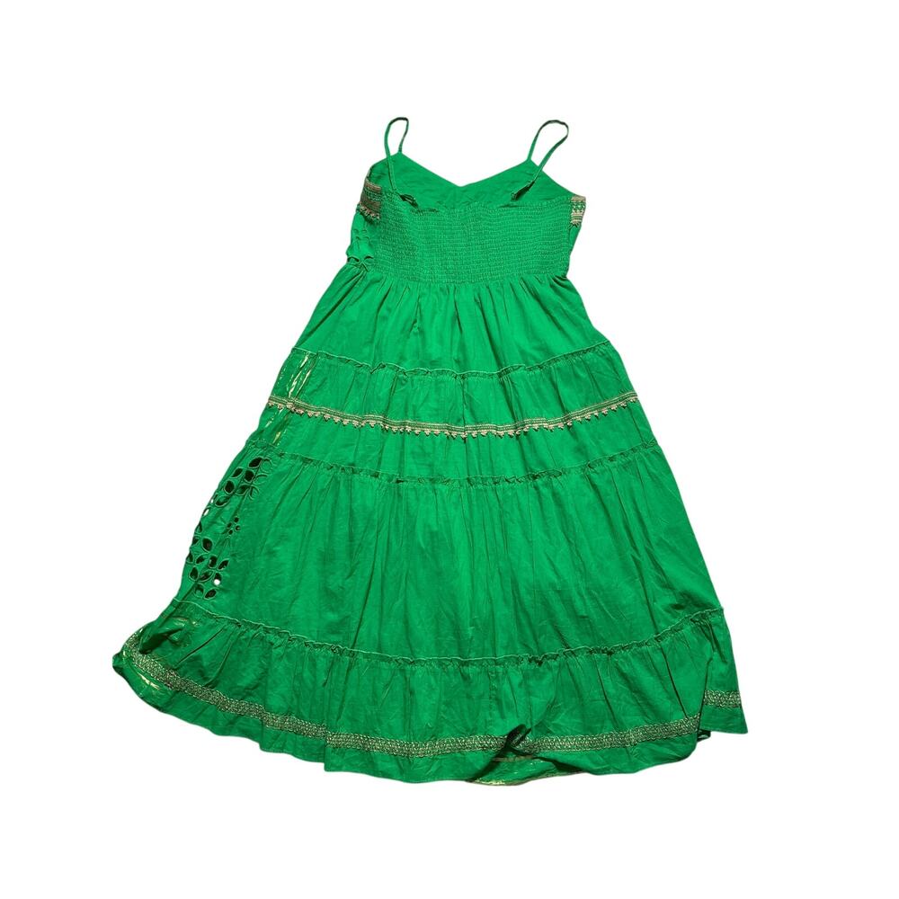 Farmers Market Green Cotton Eyelet Midi Dress Size L - Picture 9 of 9